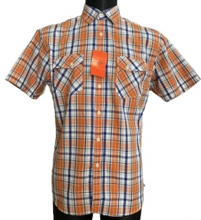 PLAUDIT Pánská košile krátký rukáv oranžová